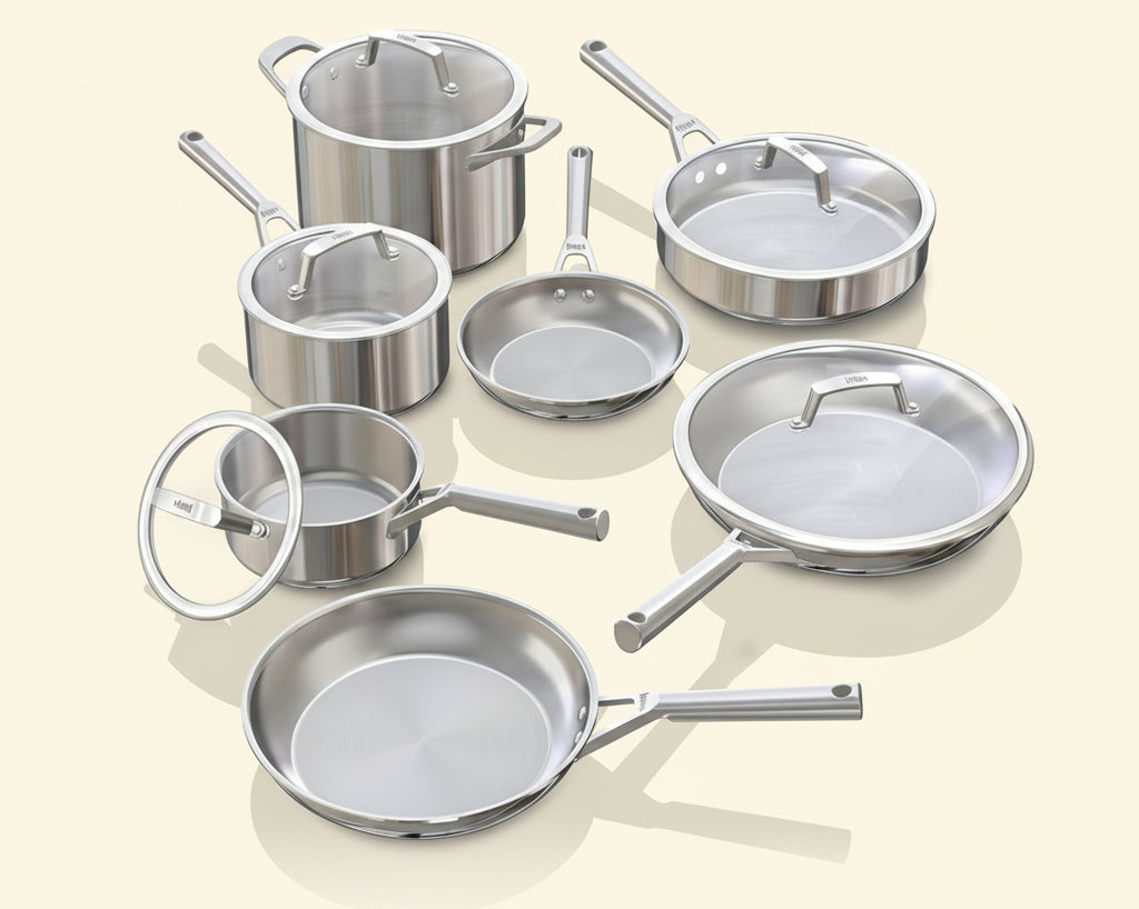 Stainless Steel Cookware 12-piece Pots & Pans Set